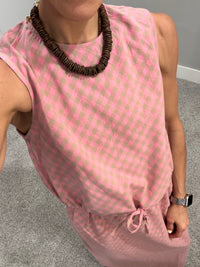 Sally Plaid Set | Pink/Mocha
