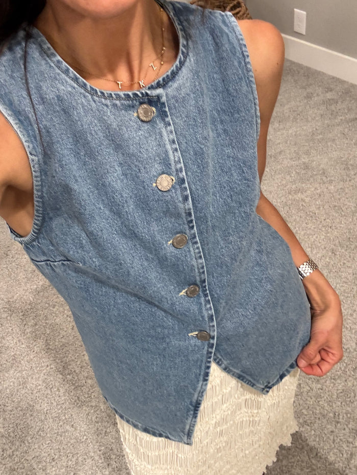 Fitted Denim Vest