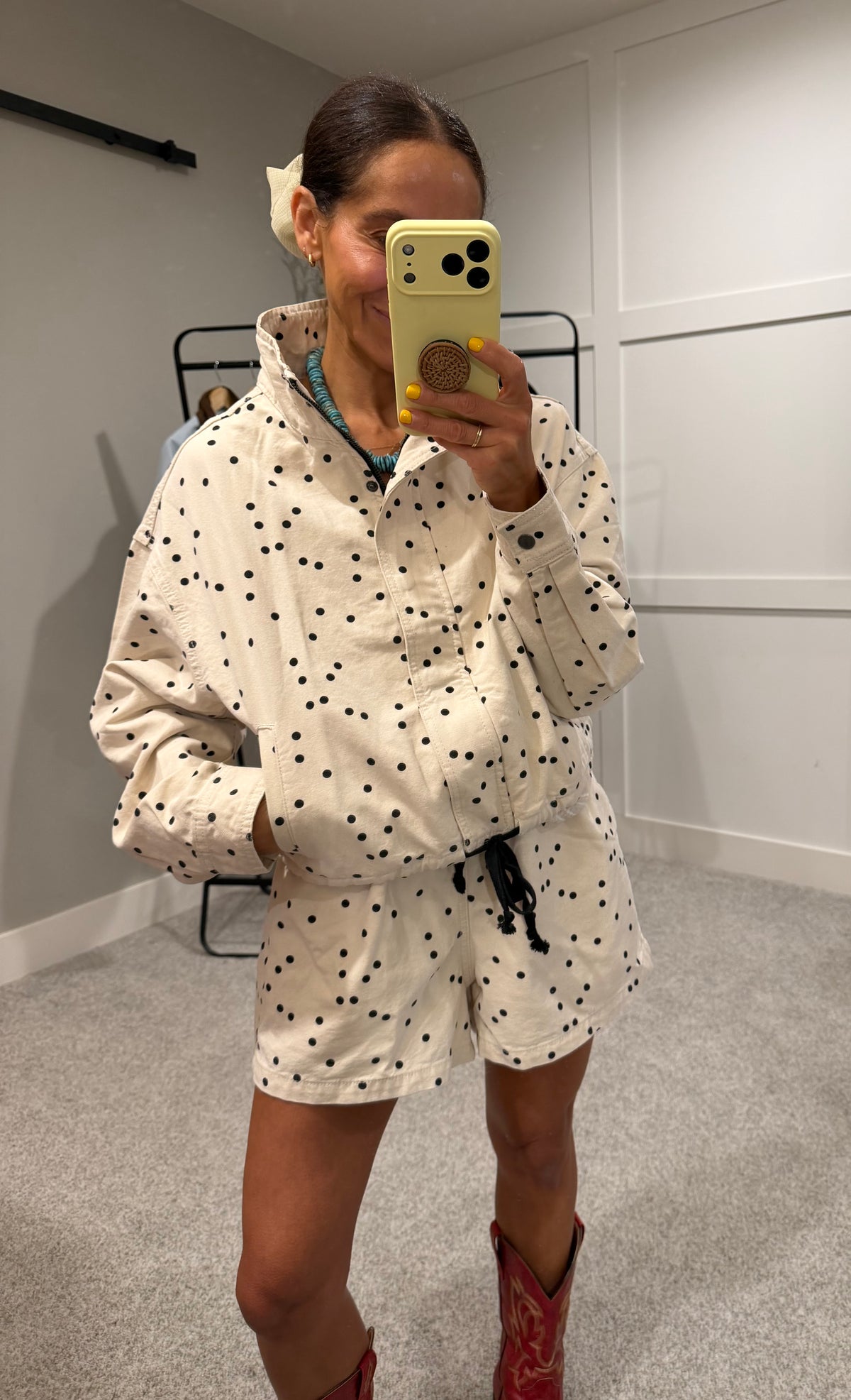 The Jo Jo Polka Dot Jacket | Ecru/Black