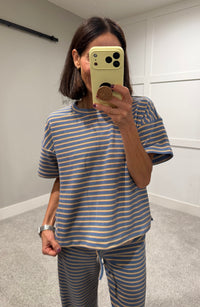 Junie Striped Set | Dusty Blue