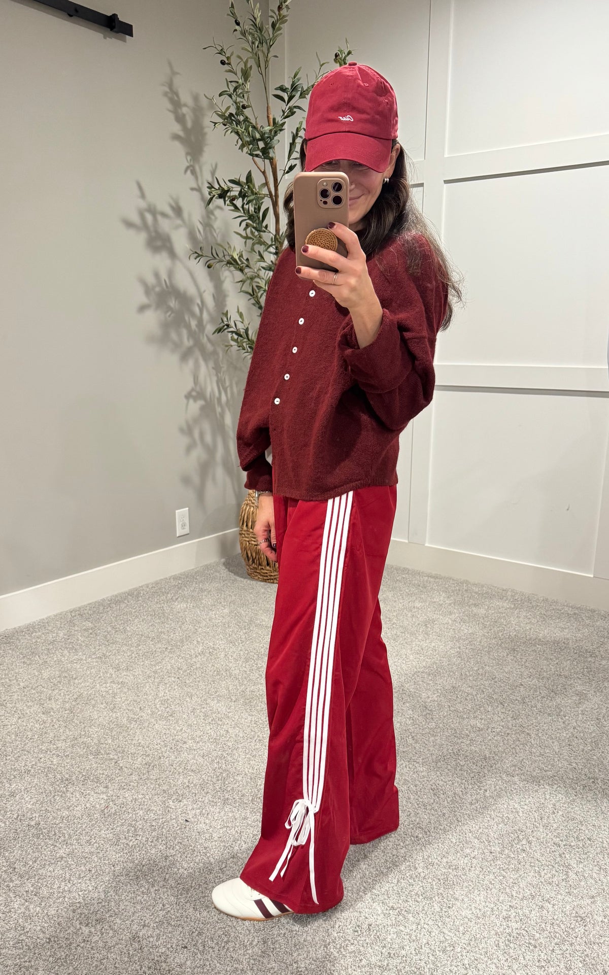 Bryson Stripe Track Pant | Deep Red