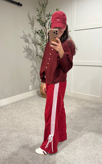 Bryson Stripe Track Pant | Deep Red