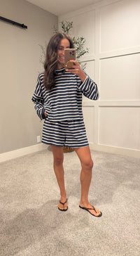 Summer Nights Striped Set | Navy