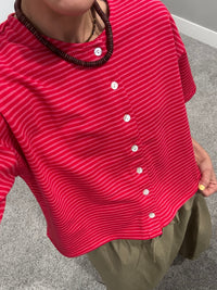 Cherry Pink Striped Top