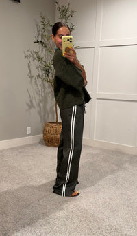 Jackie Satin Track Pant | Deep Green