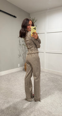 Ashton Top | Brown/Cream Gingham