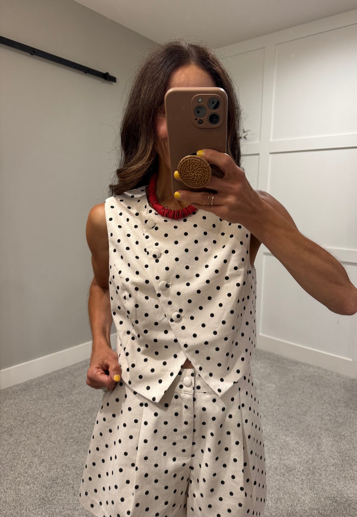 Macy Polka Dot Set | Oatmeal/Black