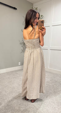Georgia Dress | Tan/White