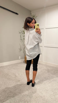 Sammy Oversized Plaid Button-Up | Off White/Black