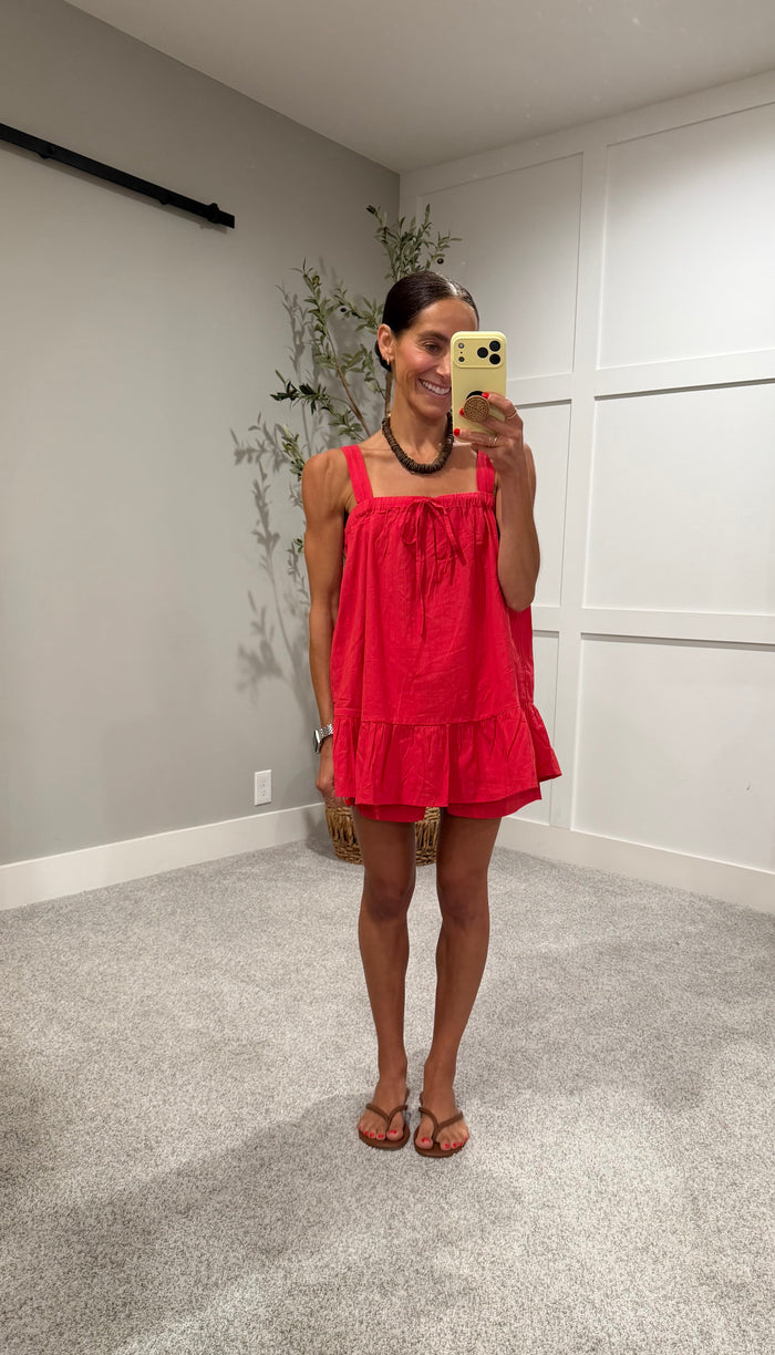 Babydoll Shorts Set | Red