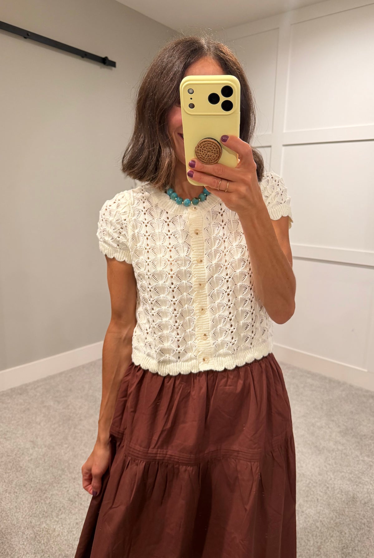 Pointelle Knit Top | Cream
