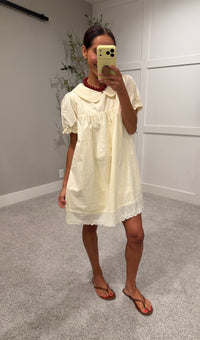 Babydoll Eyelet Dress | Butter Yellow