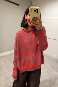 The Capri Stripe Sweater | Red/Blue