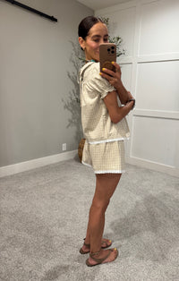 Anastasia Plaid Set | Beige