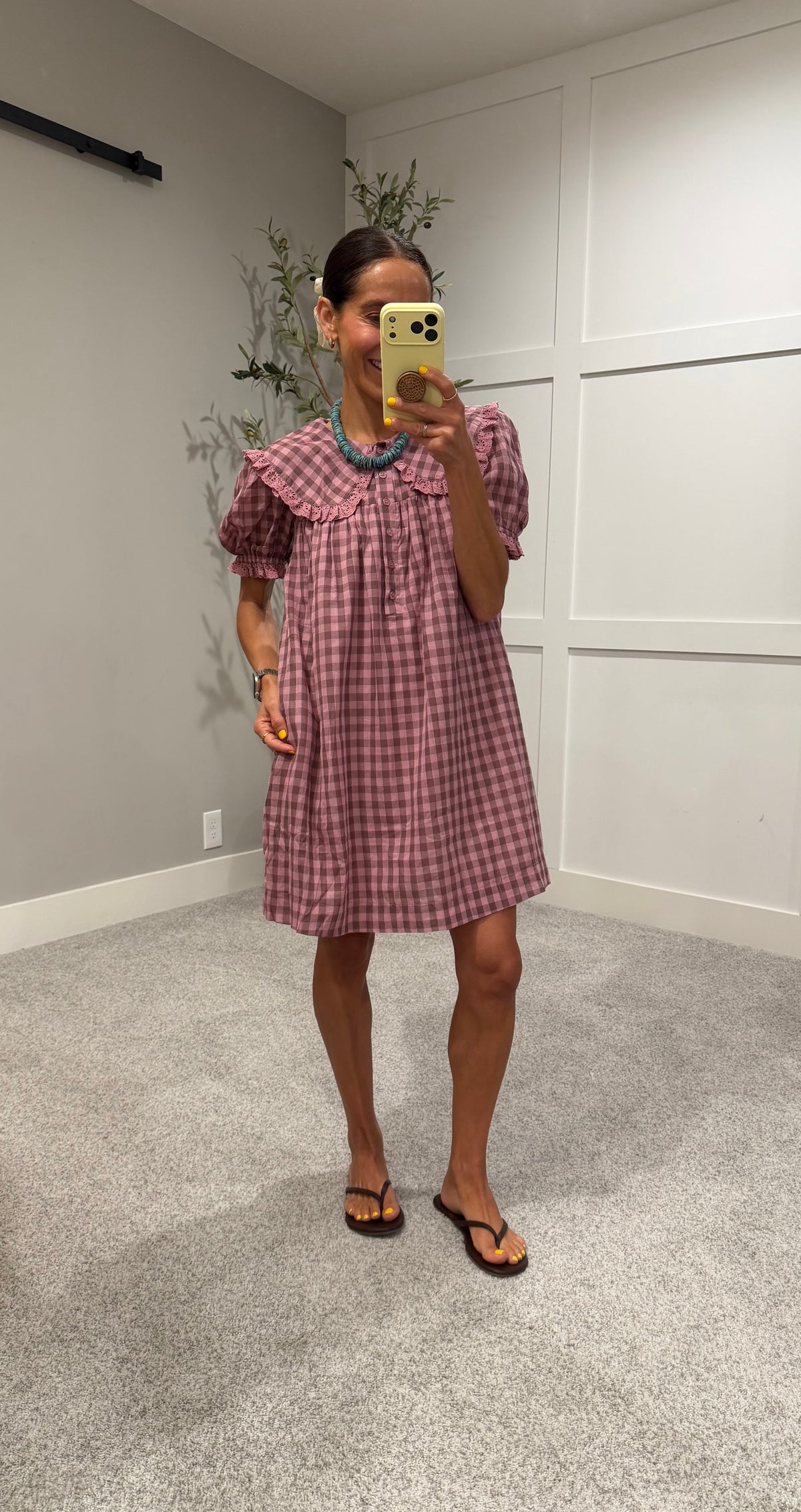 Jones Dress | Mauve Gingham