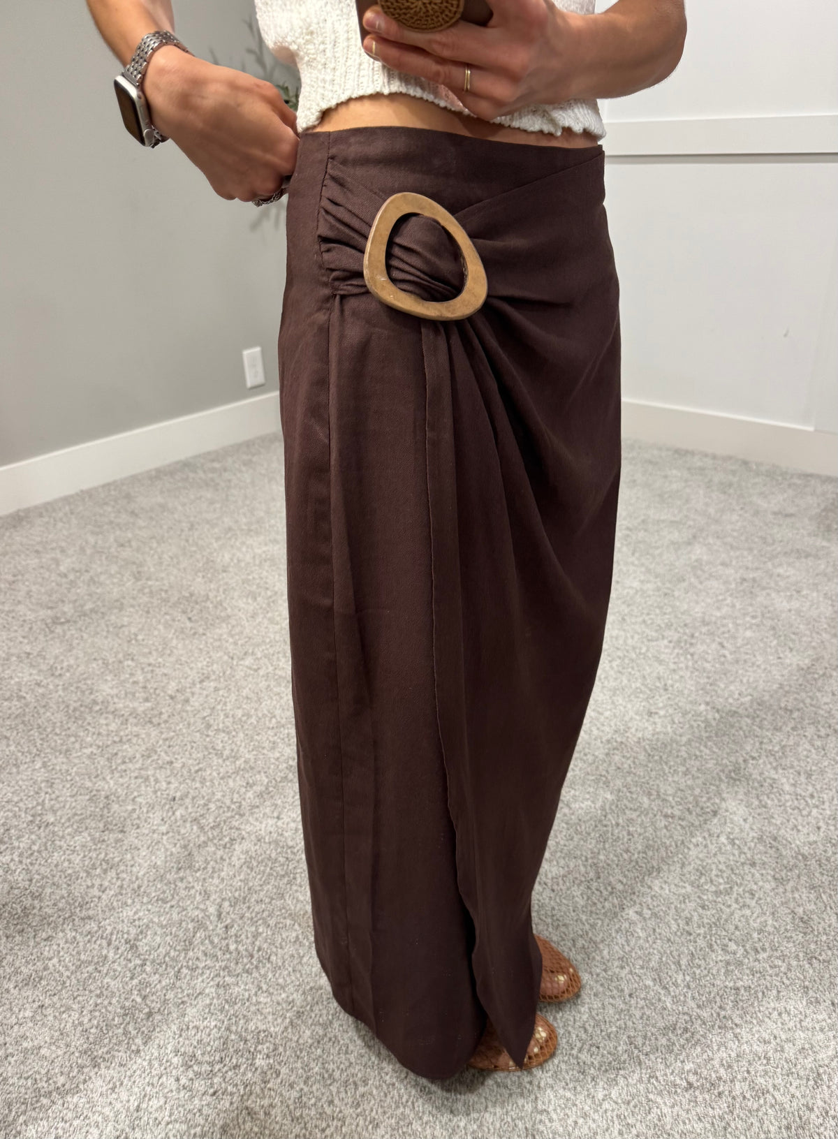 Nora Wrap Skirt | Brown