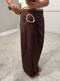 Nora Wrap Skirt | Brown