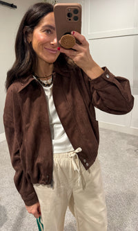 Sasha Suede Jacket | Brown