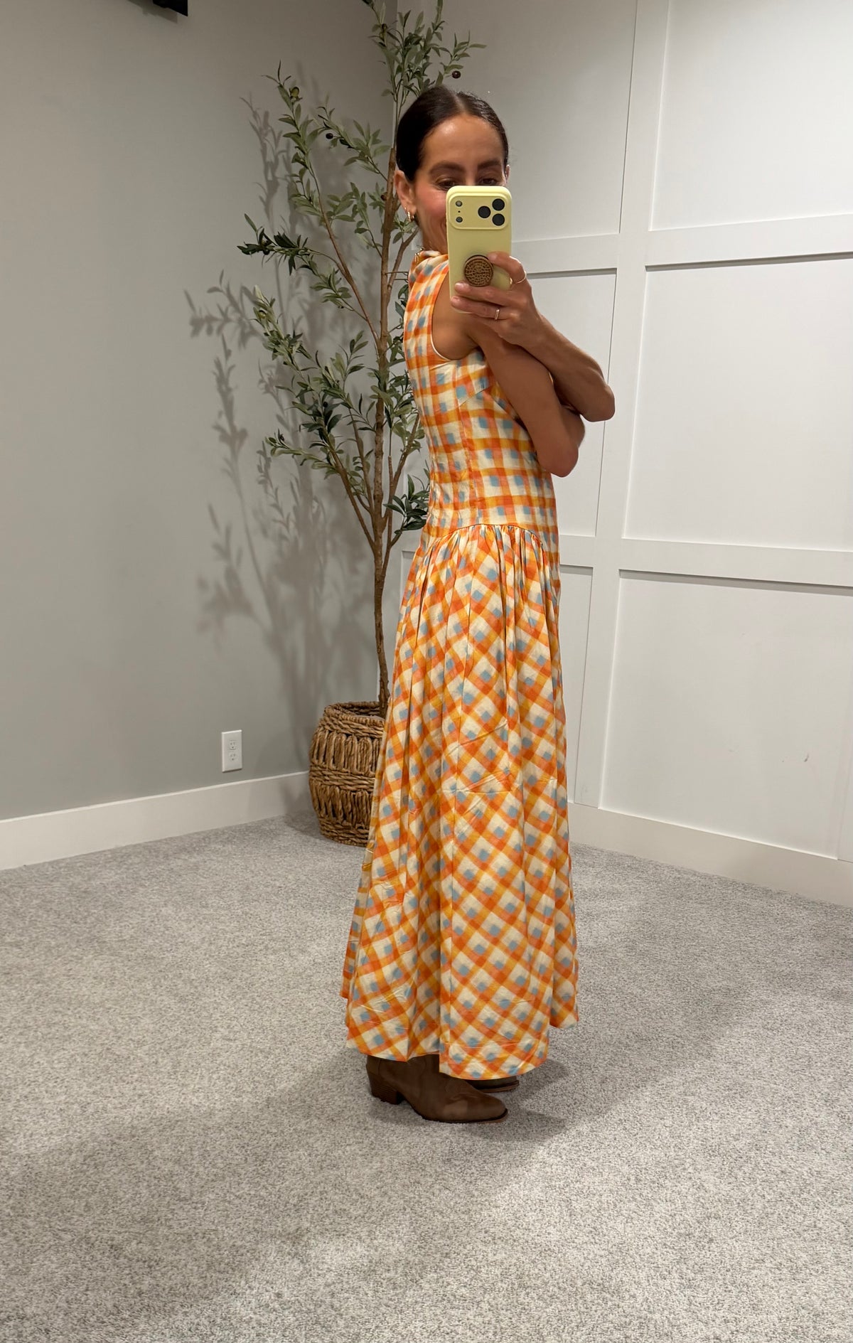 Pumpkin Spice Plaid Dress