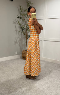 Pumpkin Spice Plaid Dress