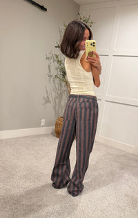 Vintage Stripe Jeans | Brown/Stripe