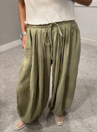 Balloon Gauze Pants | Light Olive