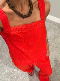 Broderie Tank | Cherry Tomato