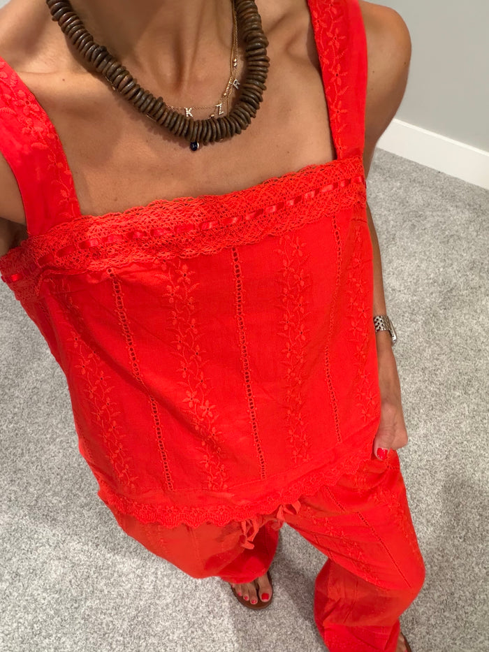 Broderie Tank | Cherry Tomato