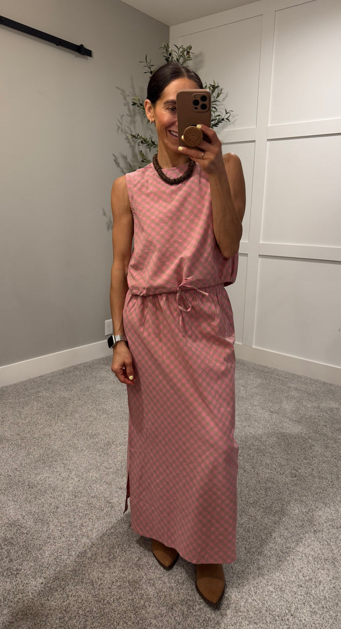 Sally Plaid Set | Pink/Mocha