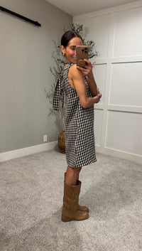Sandy Gingham Dress | Black/Cream