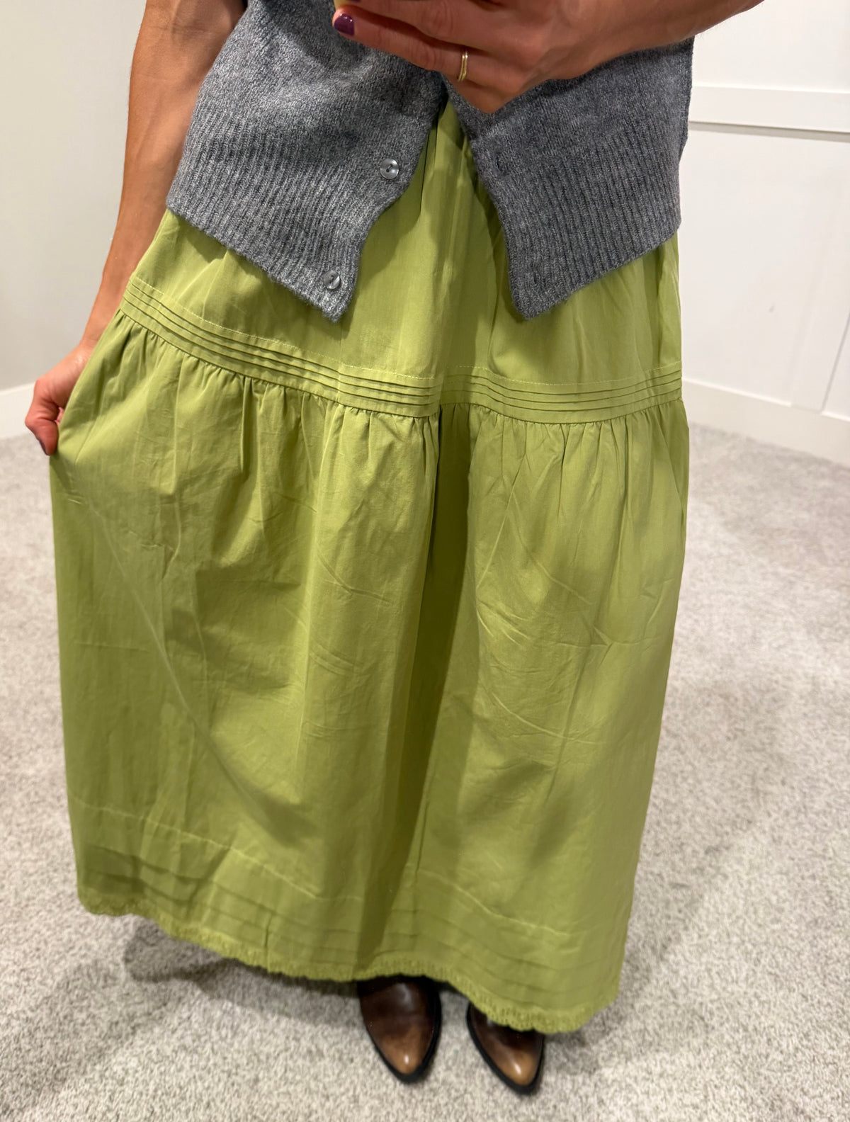 Poplin Skirt | Avocado