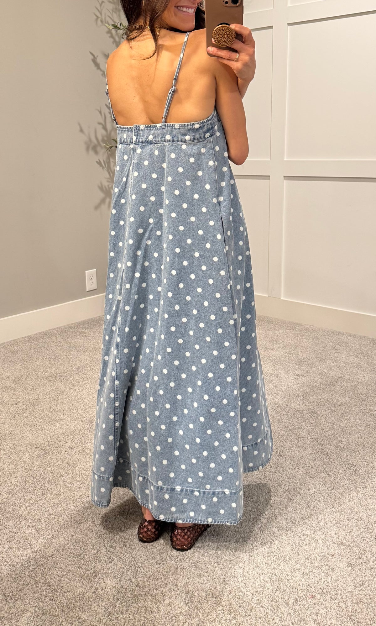 Blair Polka Dot Denim Dress