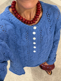 Carrie Cable Knit Sweater | Blue
