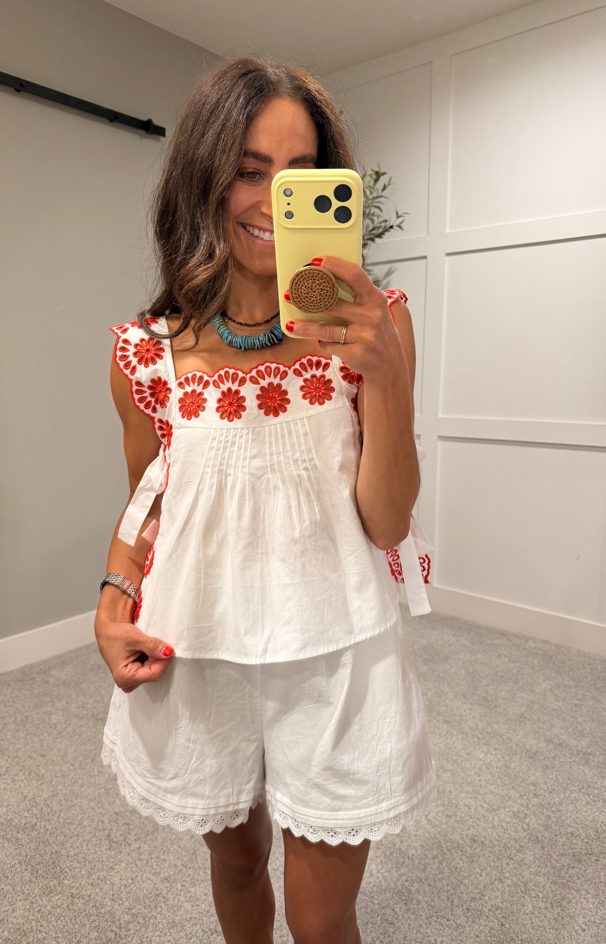 Sunburst Embroidered Top