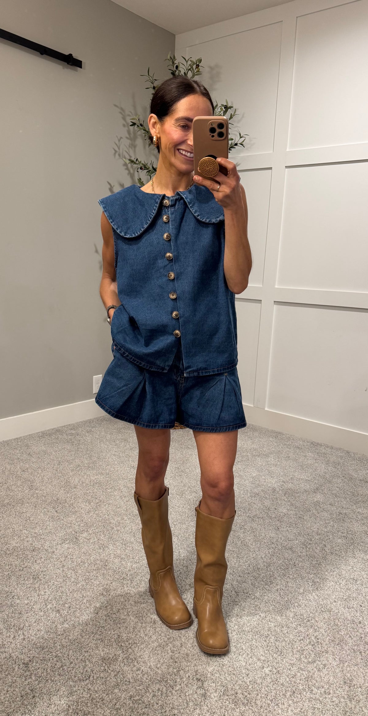 Peter Pan Denim Top