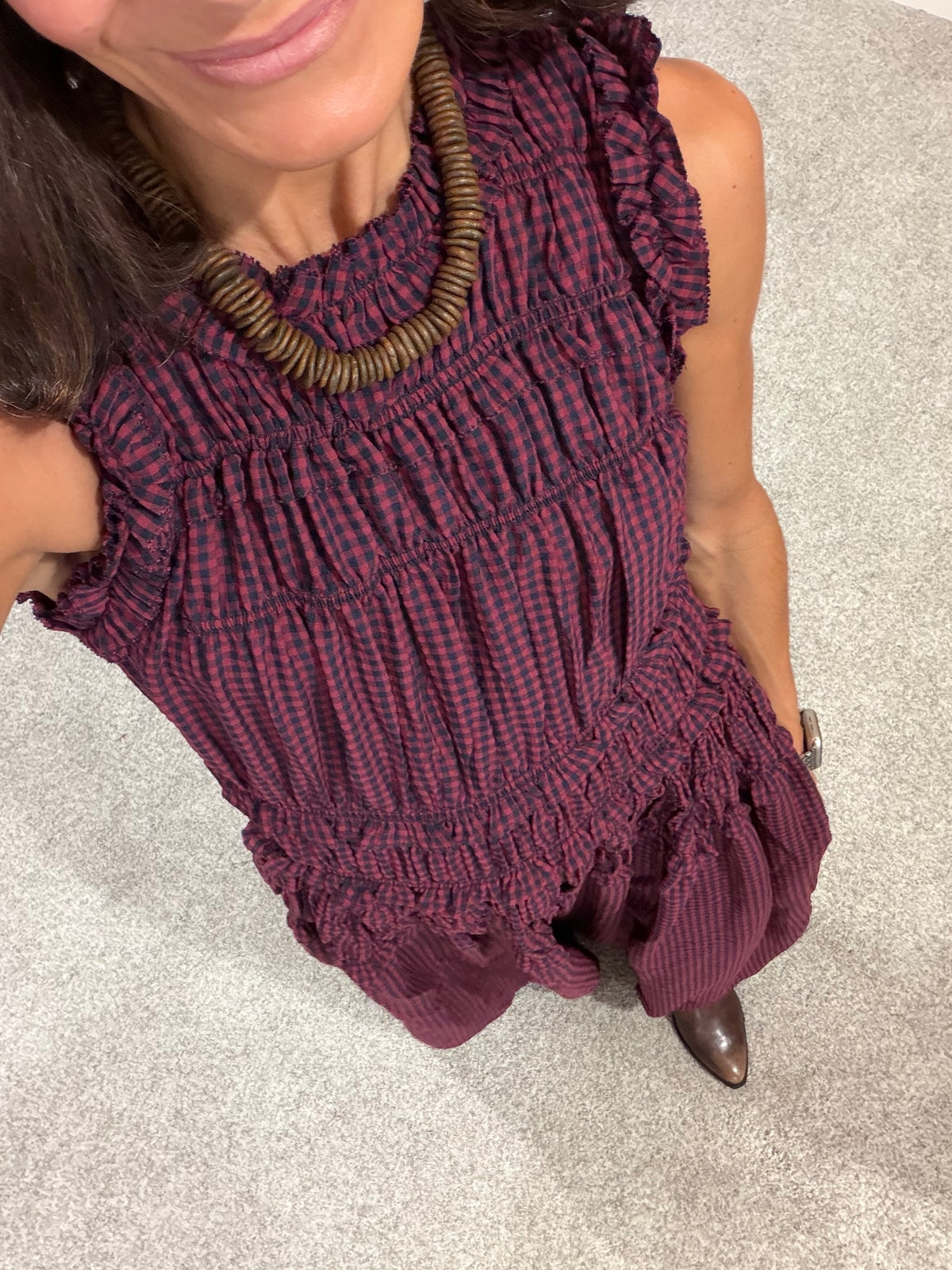 Neily Gingham Maxi | Red/Navy