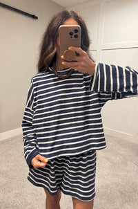 Summer Nights Striped Set | Navy