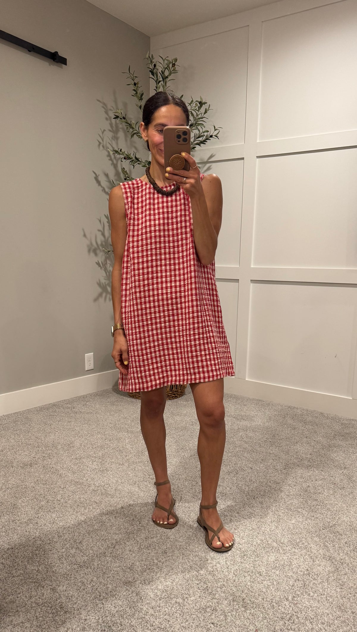 Sandy Gingham Dress | Red/Cream