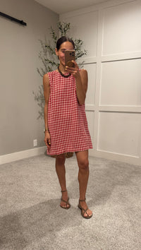 Sandy Gingham Dress | Red/Cream