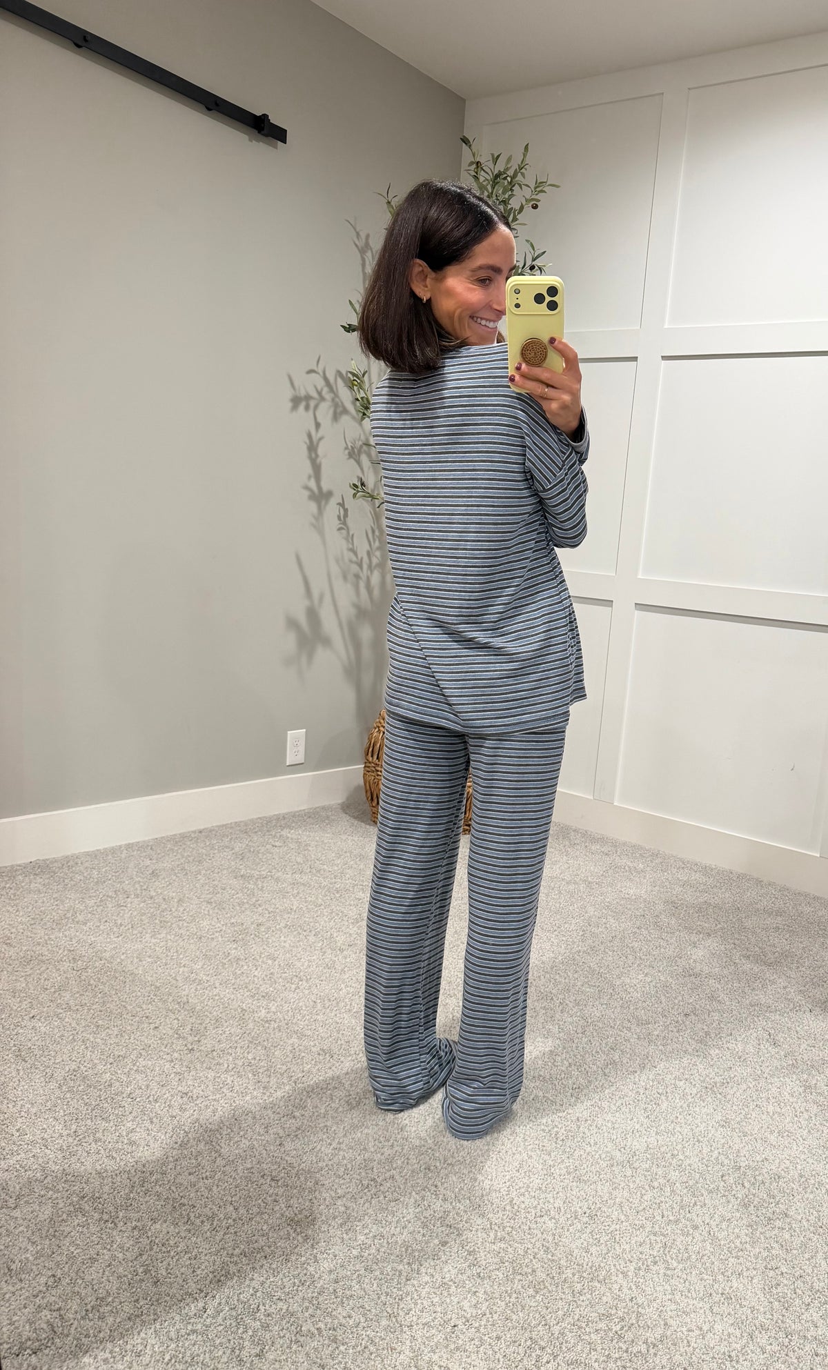 Langston Striped Set | Blue/Grey