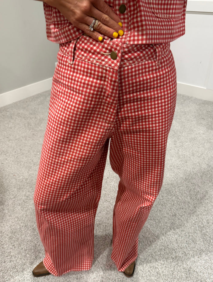 Big Red Gingham Pants