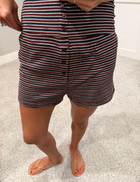 Midnight Stripe Shorts | Burgundy