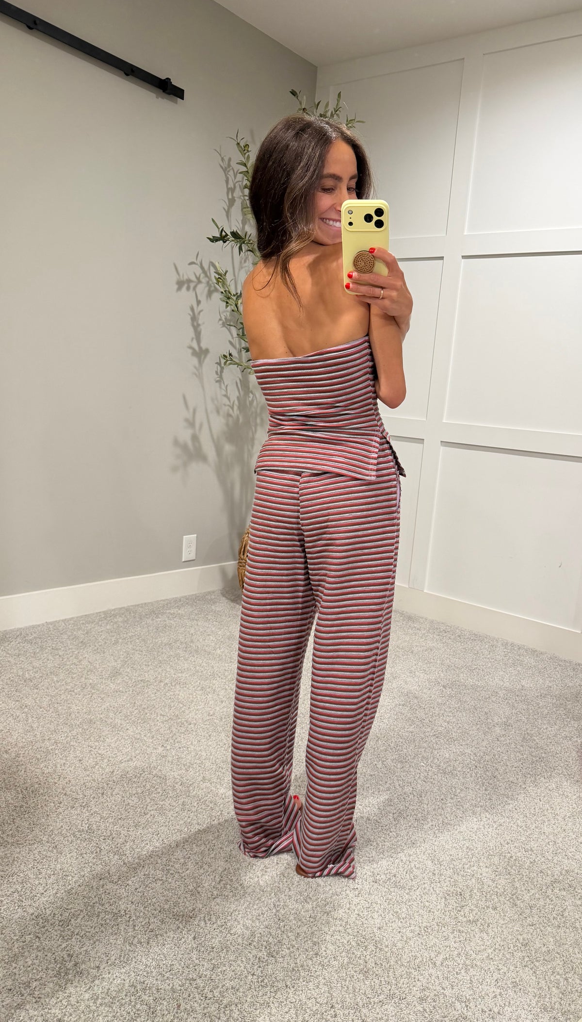 Sandy Strapless Set | Lavender Stripe