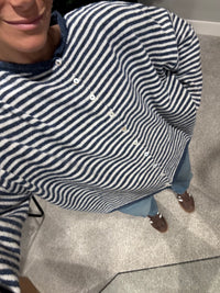 Zola Striped Cardigan | Denim