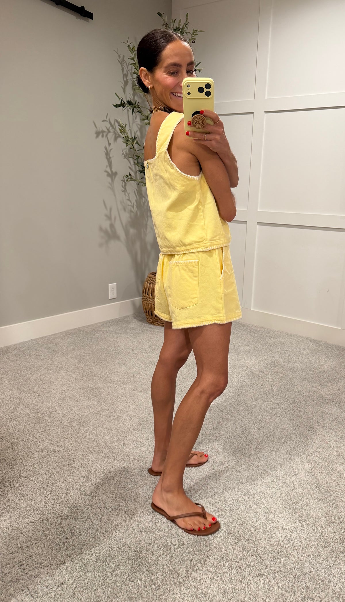 Whipstitch Cotton Denim Set | Butter Yellow