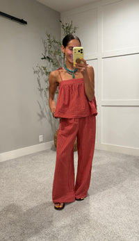 Monica Striped Set | Red