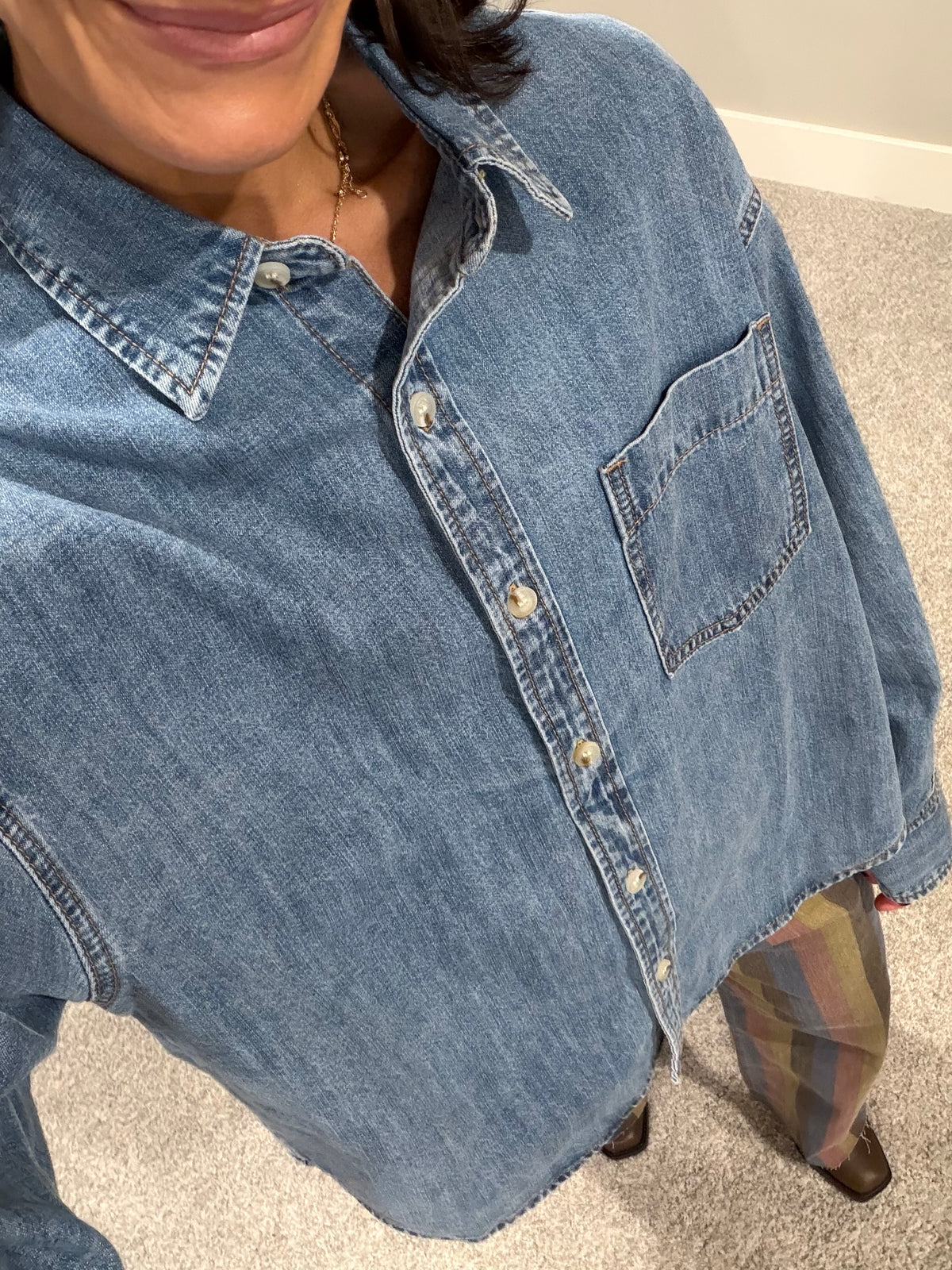 The Denim Button Up Top