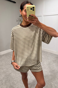 Coffee Run Striped Top | Sand