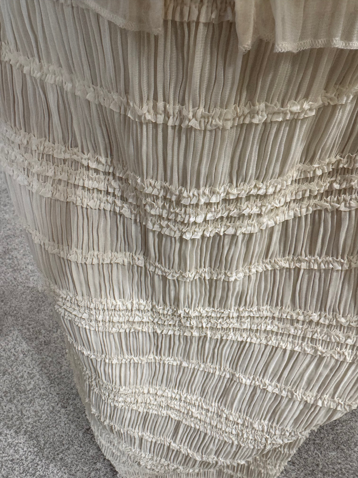 Ava Crinkle Chiffon Skirt | Cream