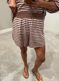 Lena Striped set | Mauve/Brown